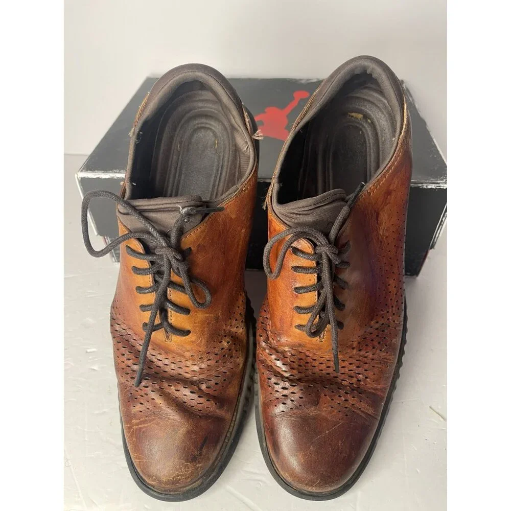 Mens 11.5‎ Cole Haan 2.Zerogrand Laser Wingtip Oxford Leather Dress Shoes C25351